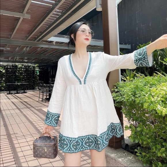 Sold ! Zara combination embroidered dress - Picture 6 of 10